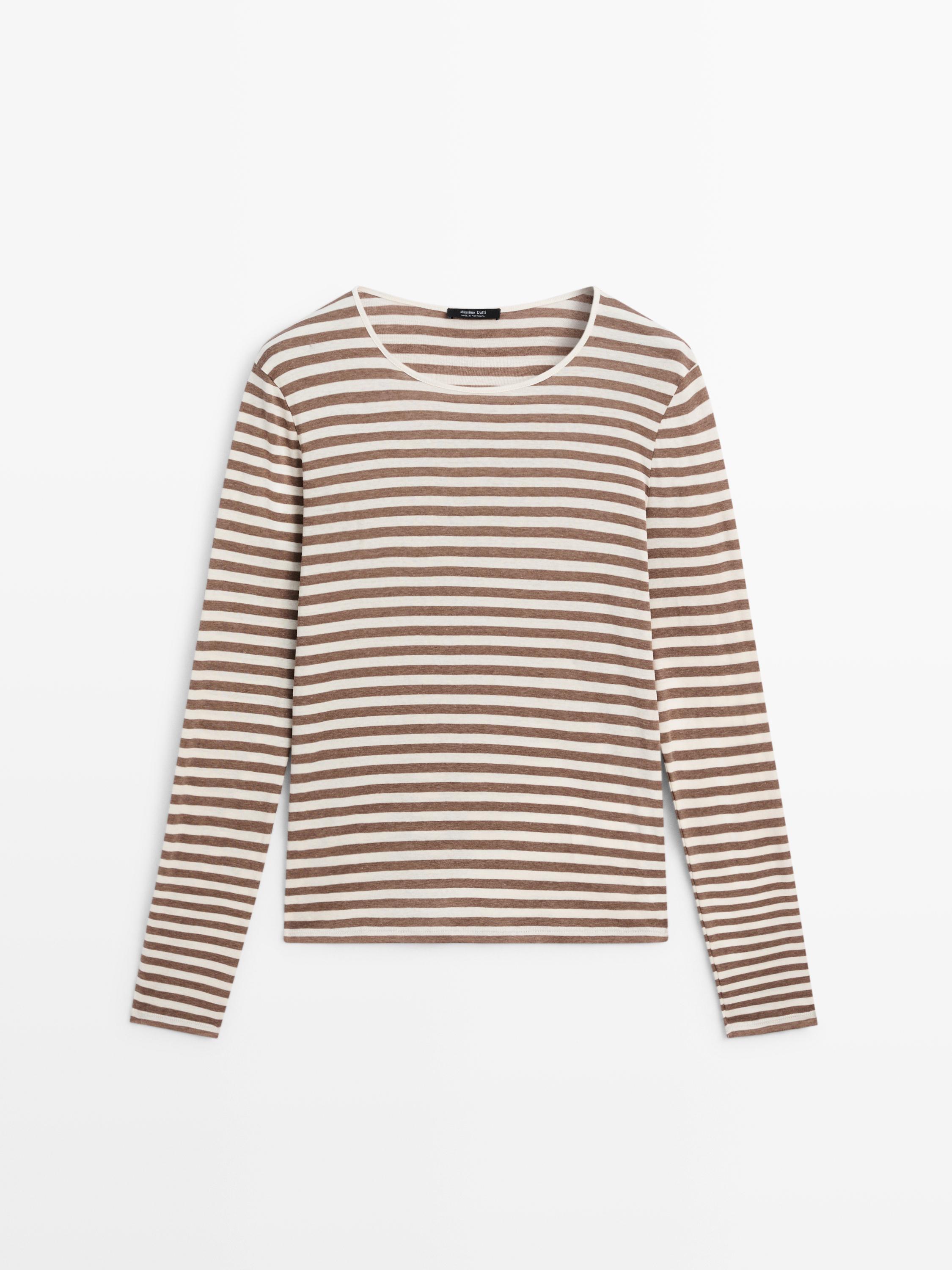 Striped 100% cotton T-shirt